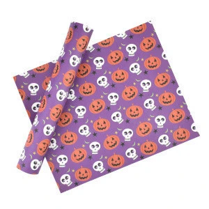 HSDLeather A4 20x34cm Halloween Pattern Printed on synthetic Leather Fabric for diy craft