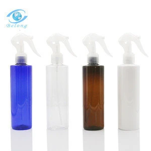 IBELONG 250ml Blue White Amber Clear round PET plastic trigger spray bottle manufacturer