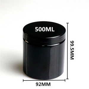 IBELONG hot sale 500ml empty black pet plastic jar with lids manufacturer