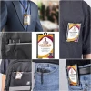 ID Badge Holder Wallet Name ID Badge Card Holder Heavy Duty with Quick Release Button Metal Clip