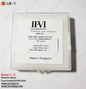II VI infrared laser focus lens dia 20mm fl63.5mm for laser cutting machines