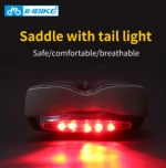 INBIKE Bicycle Saddle with Tail Light Thicken Sponge Pad Cushion Road Bike Seat Shock resistant MTB Saddle Bike Parts