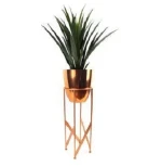 Indoor-Outdoor round Metal Sheet Flower Pots & Planters (Set of 2) Garden Floor Room Desktop Decoration Live Artificial Plants
