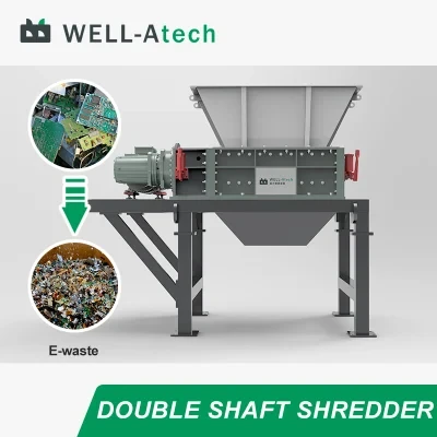 Industrial Shredder Hard Drive PCB Medical Waste Double Shaft Shredder for Sale