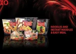 Instant green curry rice and pad thai noodle