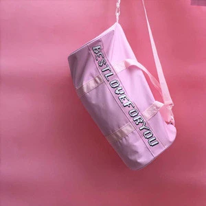 Japan high school pink girls duffel bag, canvas sports/gym/traveling bag