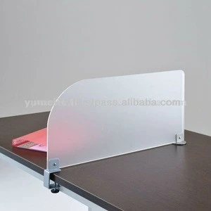 Japanese High-Quality T Shaped Office Partition Furnitures Frosted Acrylic Desk Divider