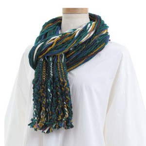 Japanese traditional craft soft wool fashion neck knitted scarf women