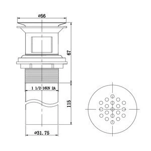 (K190-C)hardware sets 1-1/4" sink waste vessel sink pop-up drainer