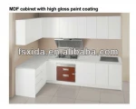 Kitchen cabinet with high gloss paint coating