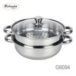 Kitchen Cookware Multifunction 28cm Stainless Steel Double Boiler Pot for Food Steamer