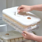 Kitchen timer PP dumpling box dried fruit storage tray heatable food container With handle for easy handling