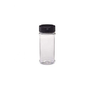 Kitchen Tool Plastic Spice Jar with Black Cap for Storing Spice