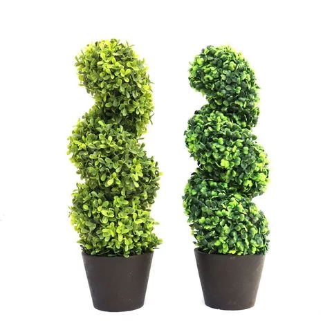 Large artificial topiary boxwood milan spiral christmas tree artificial bonsai trees for indoor outdoor decoration