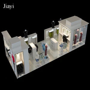 LED lights equipped island display cabinet and clothing display stand for clothes display design