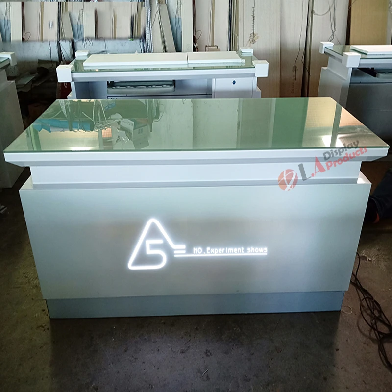 LED mobile phone display table metal display counter furniture factory supply