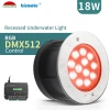 led underwater lamps 18W DC24V RGB DMX512 Control Round Led Swimming Pool Recessed Underwater Lights