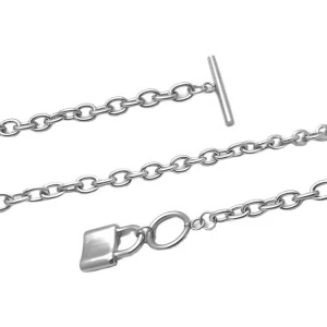 Lock Pendant With Cable Chain Stainless Steel Necklace Golden  & Silver