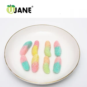 Long shape fruity flavor mixed colors gummy soft candy