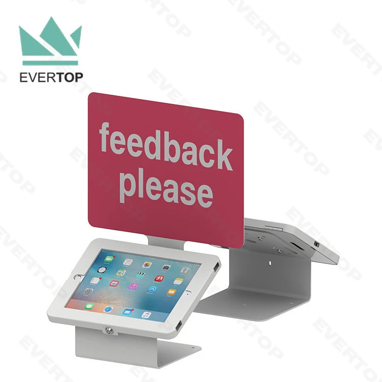 LST02-H Feedback Table top for iPad Tablet Enclosure Stand, Exhibition Safe Tabletop for iPad Tablet PC Mount Stand Holder