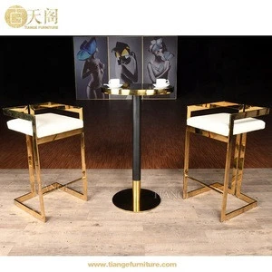 Luxury Bar Furniture Gold Copper Chromed Metal Ritz Bar Stool