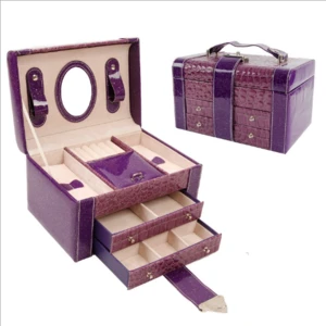 Luxury leather jewelry box portable jewelry box