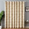 Luxury Royal  Yellow Printing Style Living Room Breathable Thermal Insulated Back Tab Custom Polyester Blackout Window Curtains/
