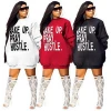 M6050 Oversize Women Sweatshirt Letter Print Cool Pullover Hoodie With Pocket