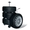 Manual push wheel Tree Car Wheel Tire Holder Rack Rim Storage Stand Rack with 2pcs PP wheels