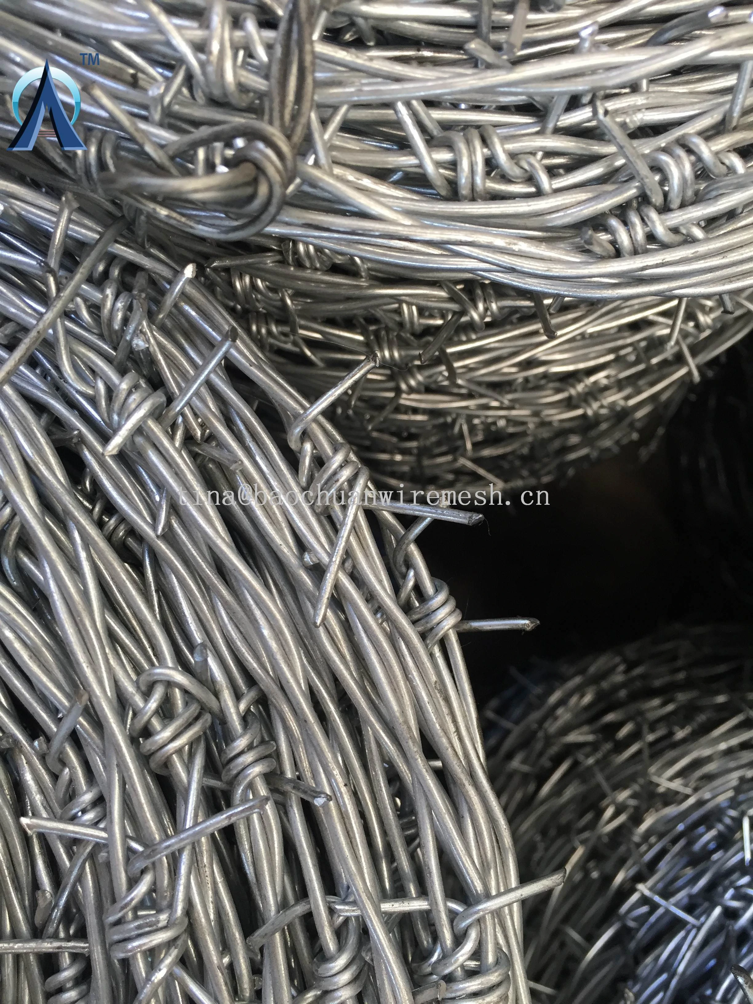 Manufacture high quality reversed double twister galvanized barbed wire