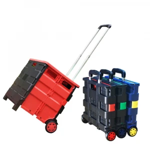 Manufacturer Wholesale Plastic Folding Goods Luggage Bag Shopping Trolleys &amp; Carts