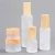 Import Manufacturers spot water wood grain cover 60ml80ml glass bottle with cream lotion spray cosmetic liquid packaging perfume bottle from China