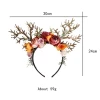 Manufacturers wholesale vintage style simulated branch flower headband reindeer Christmas elk antler headband ladies