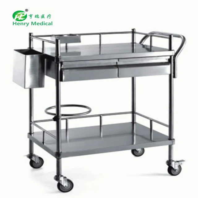 Medical full stainless steel surgical instrument trolley
