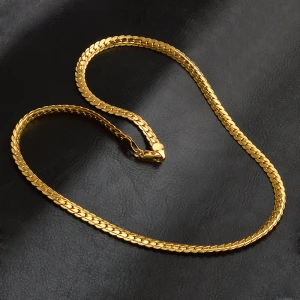 Men Jewelry 5mm 20 Inches Hip Hop Necklace Men 18K Gold Plated Chain Necklace Stamped 18k Wholesale