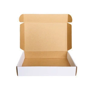 Mengsheng eco corrugated paper custom printed postal mailing flat kraft mailer tuck top shipping white packaging box