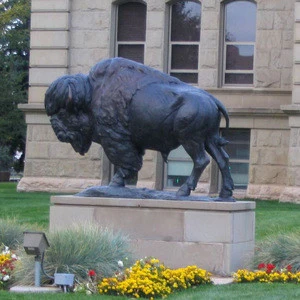 metal crafts cast bronze large animal bison sculpture for sale