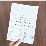 Metallic Film Flash Gold Silver Rose Dot Paper Not Cut  Waterproof Face Jewelry Makeup Temporary Tattoo Sticker