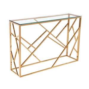 Modern Creative Designs Crystal Mirrored Stainless Steel Console Table