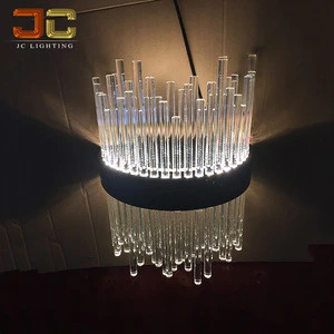 Modern fashion steel crystal glass wall lamp indoor