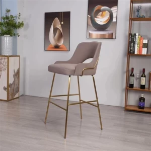 Modern Hotel Restaurant Dining Room bar  Chair luxury stainless steel gold color chair metal chair