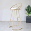 Modern North-Europe upholstered fabric leisure wire gold metal velvet cafe bar chair