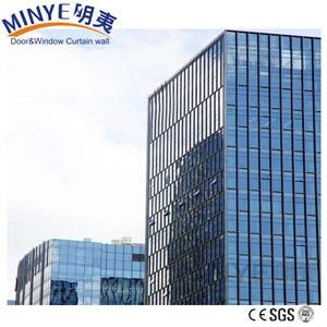 Modern office building glass soundproof and waterproof curtain wall