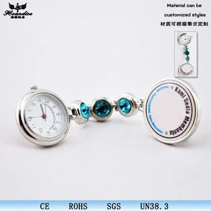 Multi color diamond design clip digital nurse watch