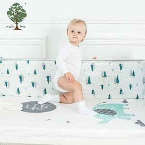Muslin tree custom print winter muslin cotton cartoon baby fitted bed sheet for baby