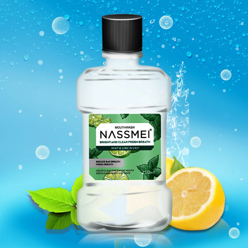 NASSMEI 250ML Lemon and mint Mouthwash that cleans your teeth and freshen your breath