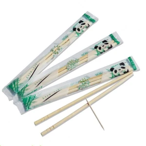 Natural Accept Customized Logo Round Bamboo Disposable Bamboo Chopstick