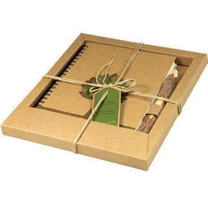Natural Eco A5 Notebook with Pen in Gift Box