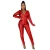 Import new 2021 fall plus size club red sexy zipper jacket top bandage design leather 2 piece pants set women from China
