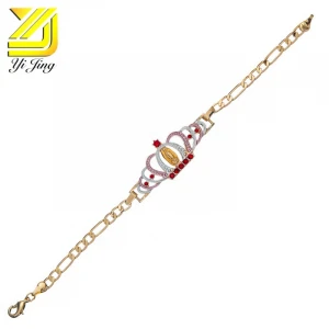 New Arrival High Quality Wholesale copper alloy Jewelry crown  tricolor Bracelet
